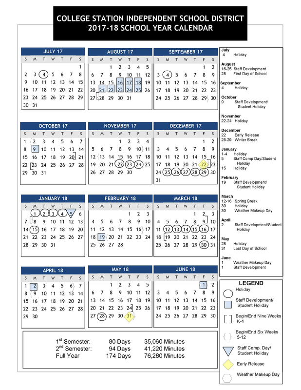CSISD School Calendar